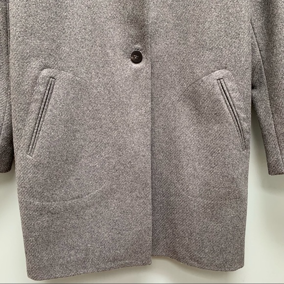 Zara Cocoon Wool Coat in Gray M - Picture 6 of 10